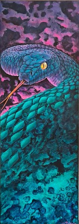 Fantasie snake geschilderd door Nina Romijn kunstenaar schilderijen